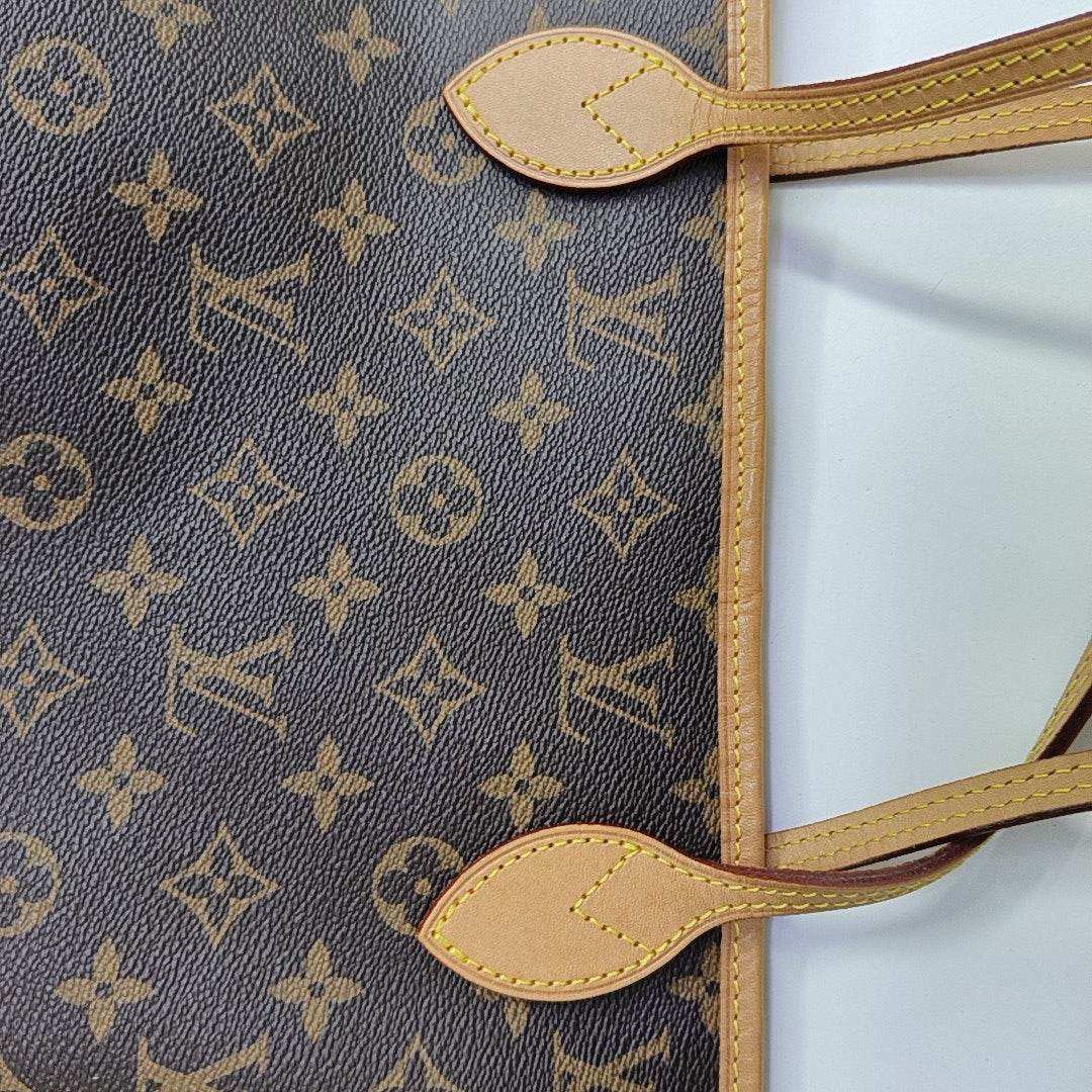 NEVERFULL MM Monogram Coated Canvas Brown