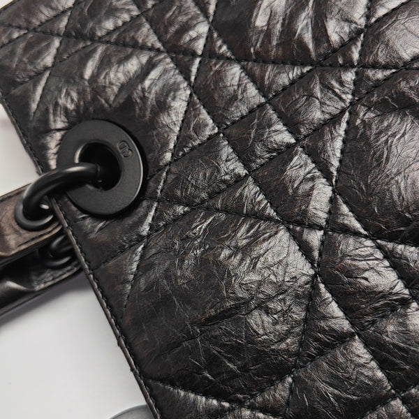 Lady D-Joy Medium Cannage Calfskin Black