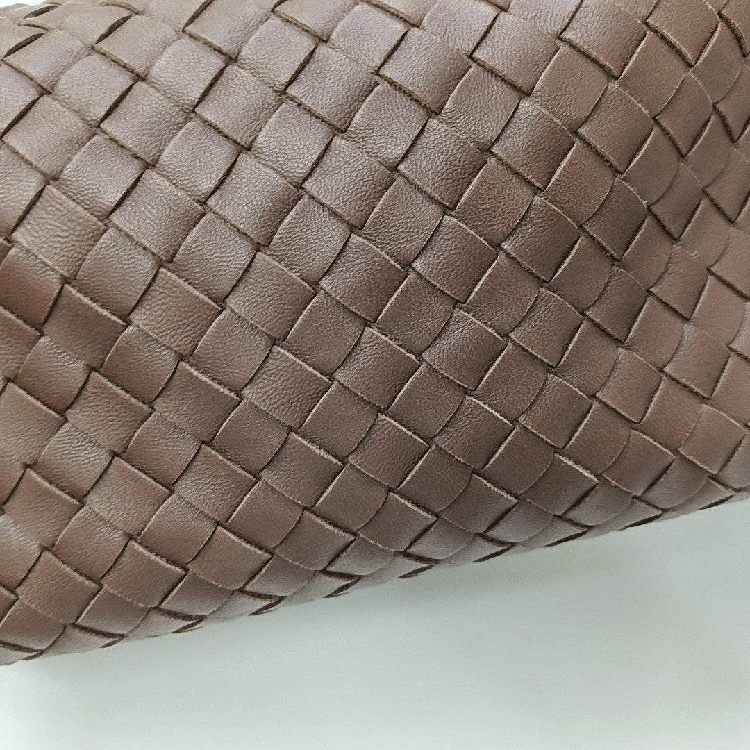 Lambskin Top Handle Bag Brown