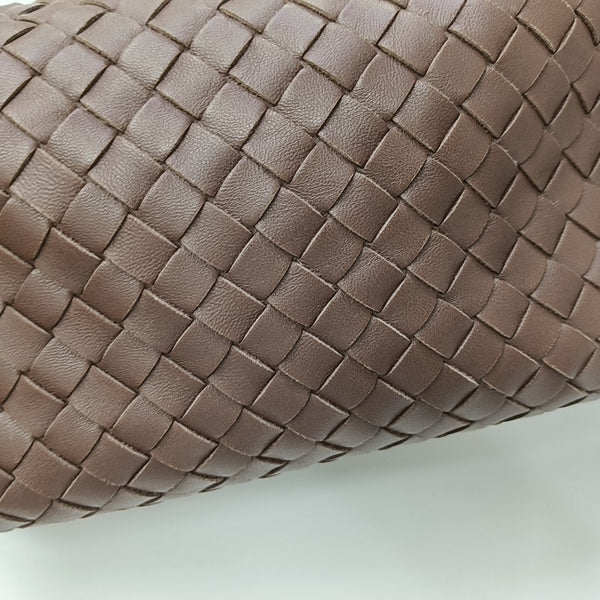 Lambskin Top Handle Bag Brown