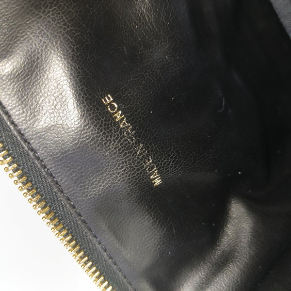 VINTAGE COSMETIC BAGS Grained Calfskin Black