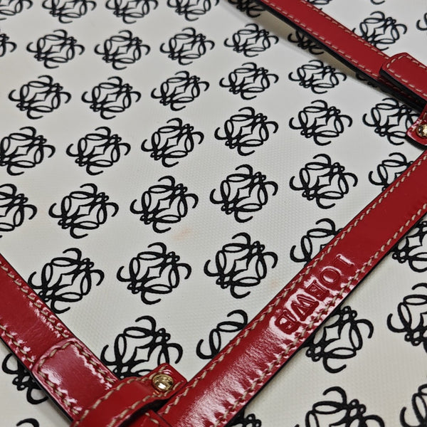 Monogram Coated Canvas Tote Bag Beige