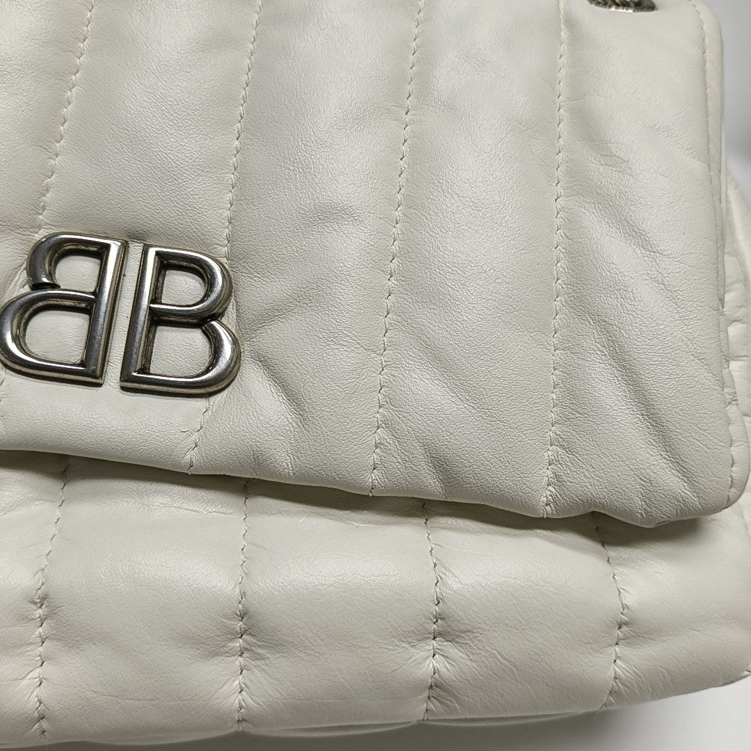 BB Quilted Calfskin White