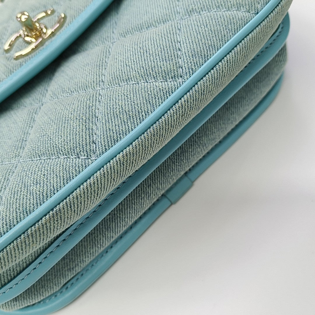 Quilted Denim Blue