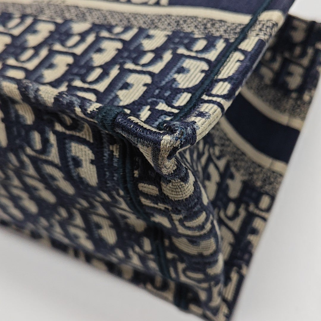 Book Tote Small Oblique Canvas Blue
