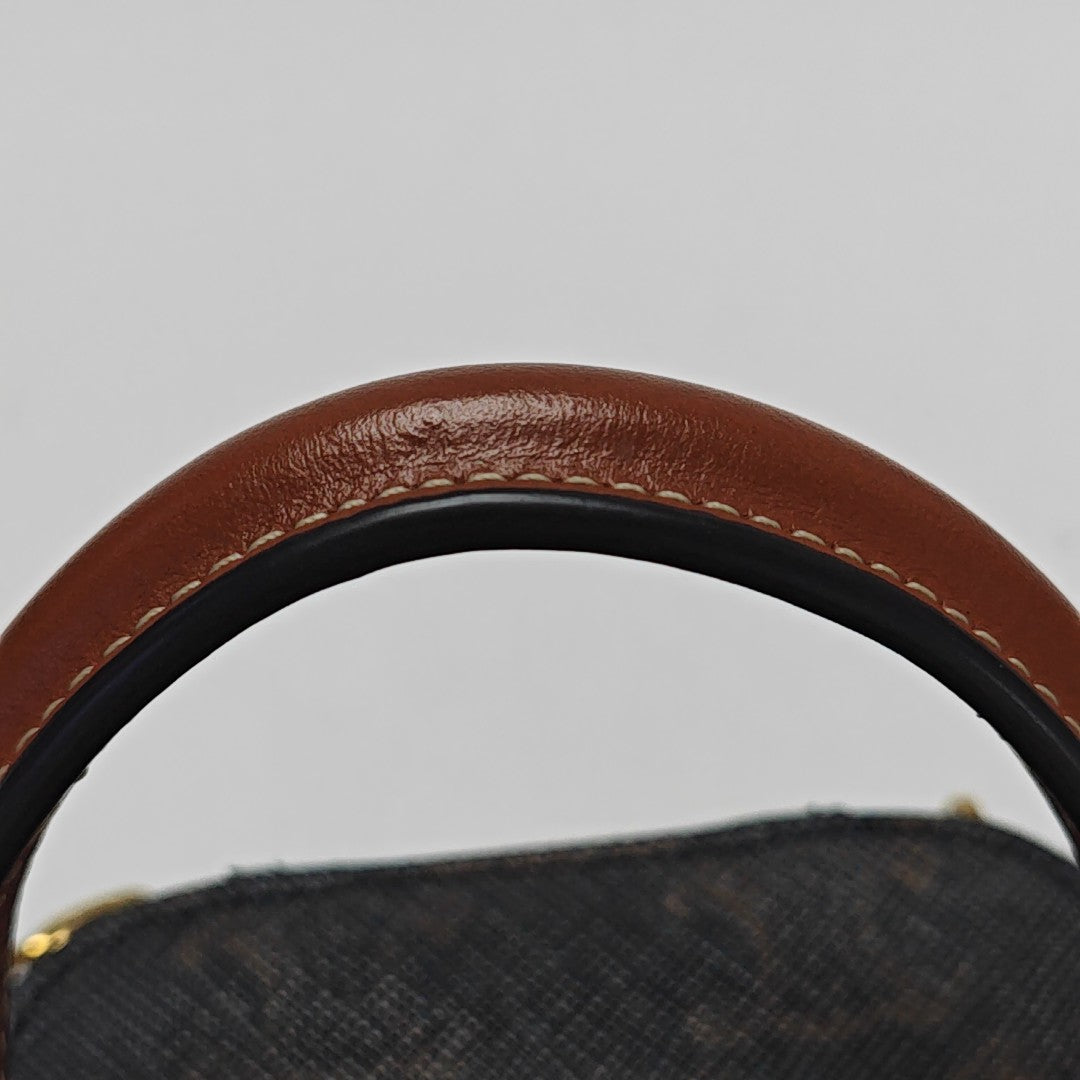Coated Canvas Shoulder Bag Black