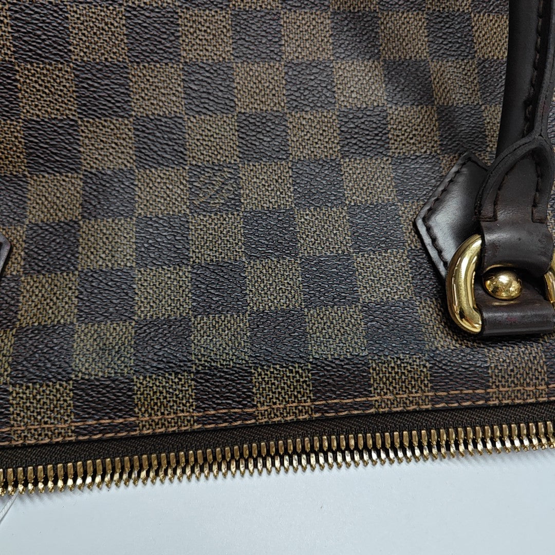 SALEYA Damier Ebene Coated Canvas Brown