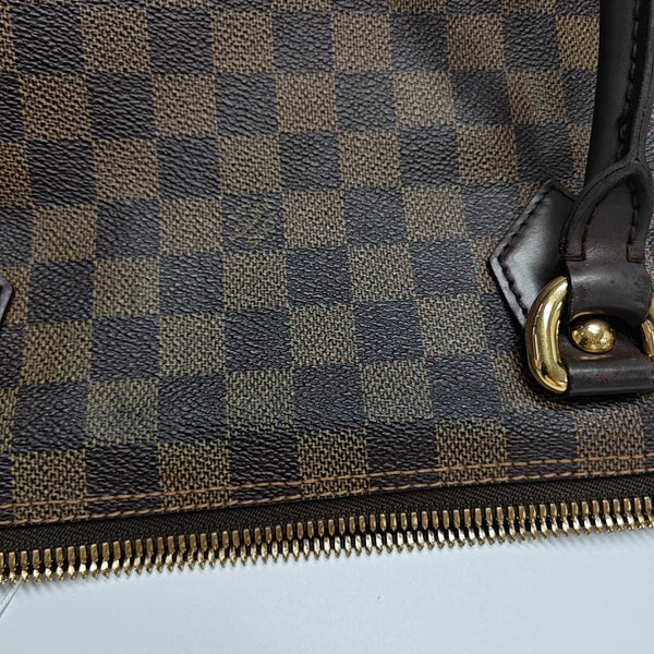 SALEYA Damier Ebene Coated Canvas Brown