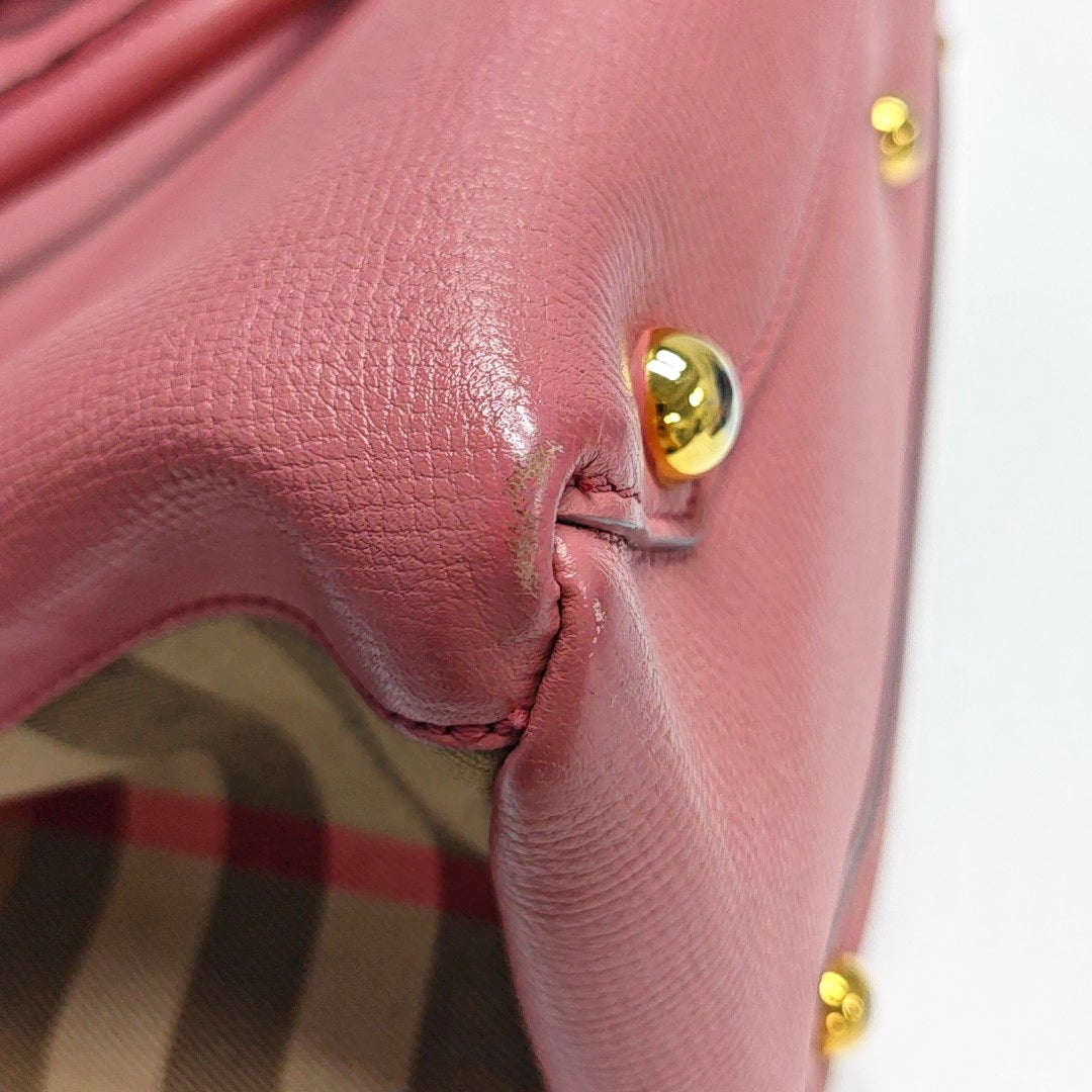 Authenticated pre-owned  The Banner Medium Calfskin Pink - Tote Bag at Looply