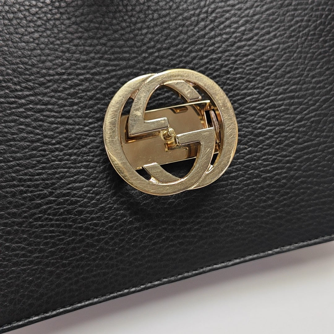 Interlocking G Small Calfskin Black