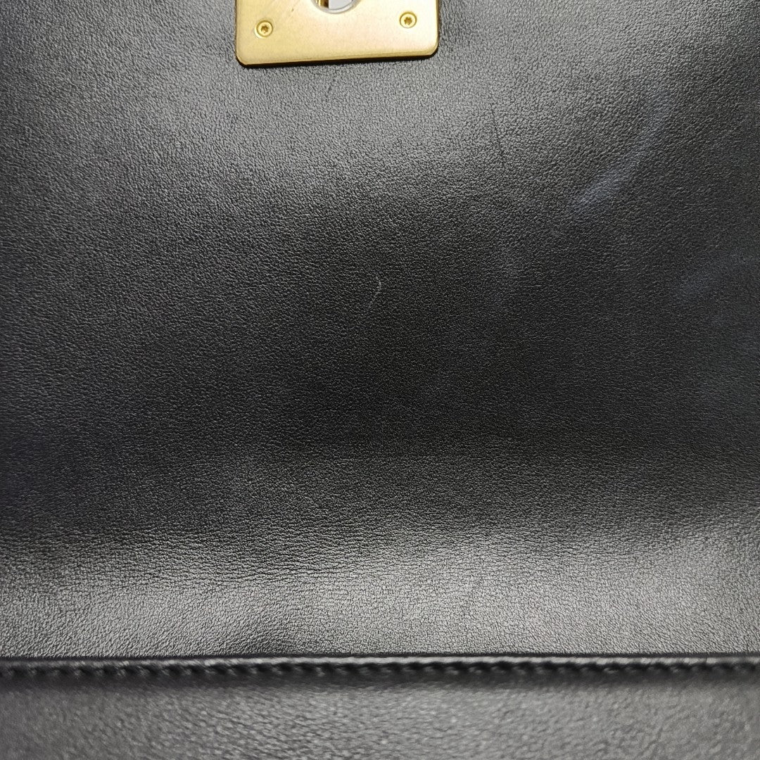 BOY CHANEL Medium Quilted Calfskin Black