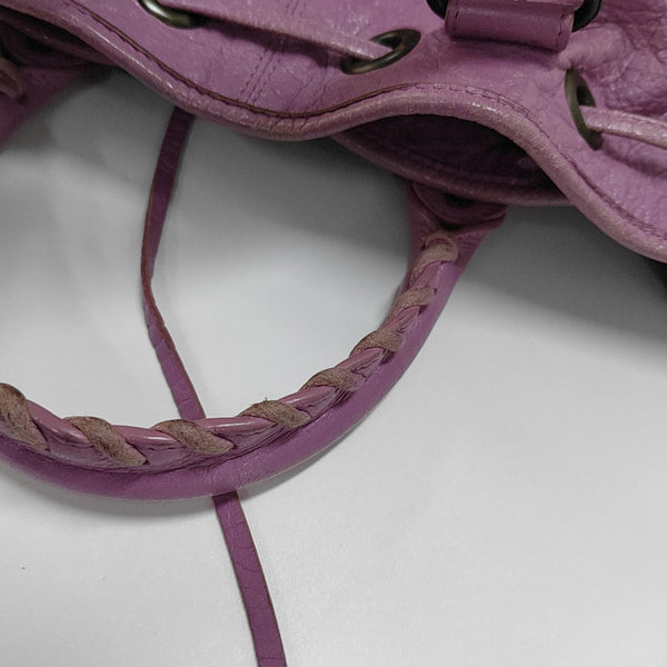 Pompon Bag Calfskin Purple