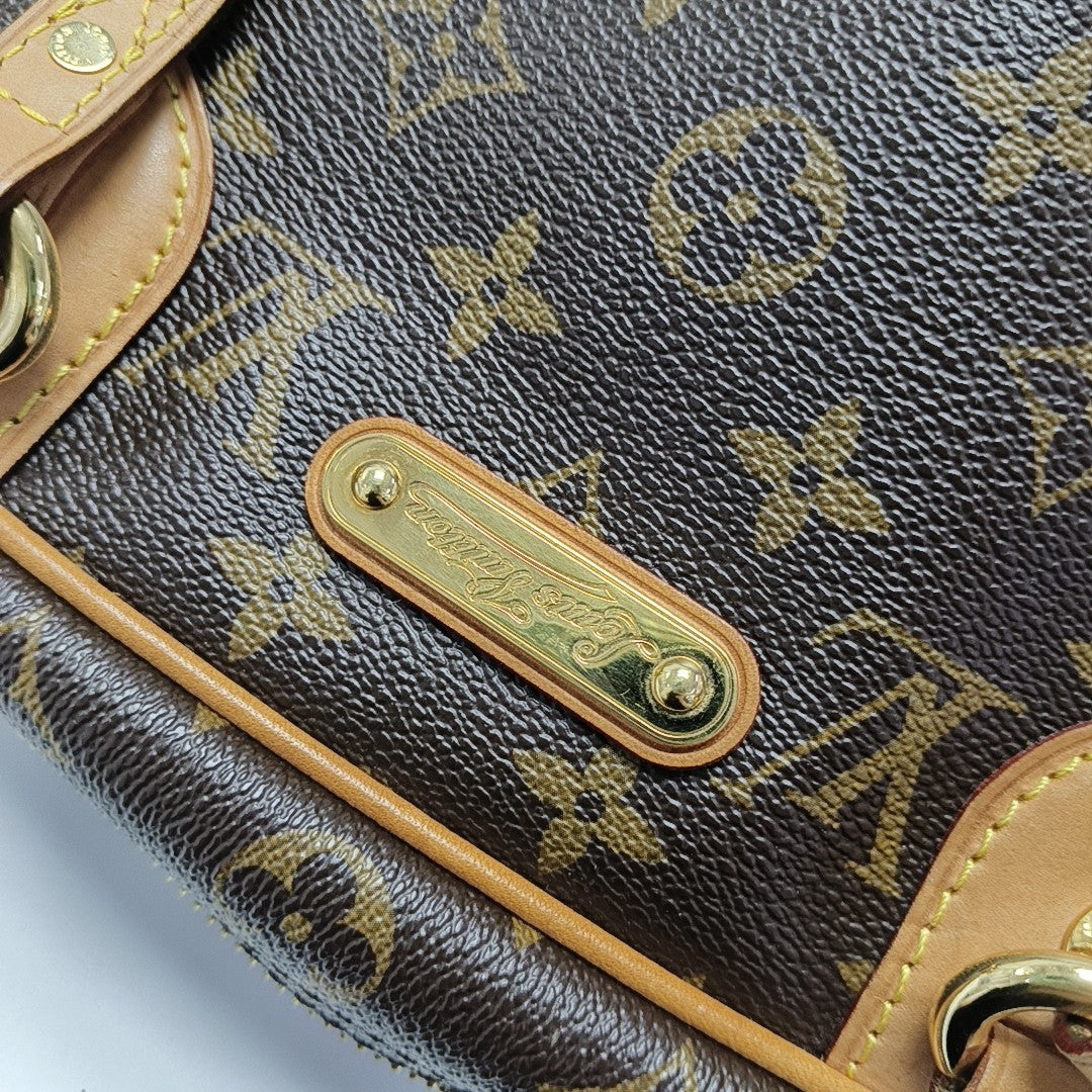 MONTORGUEI PM Monogram Coated Canvas Brown
