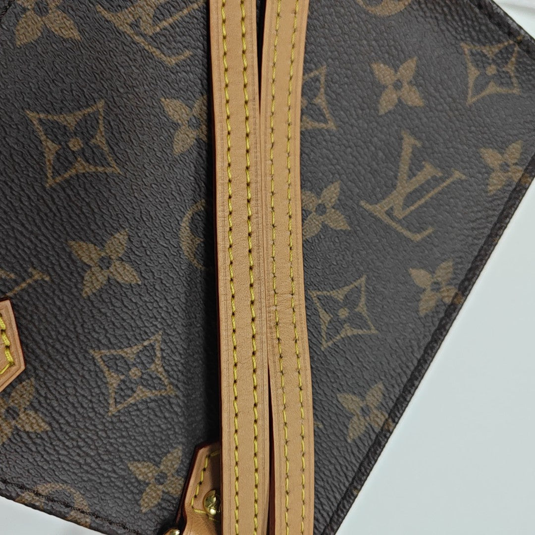 SAC PLAT Mini Monogram Coated Canvas Brown