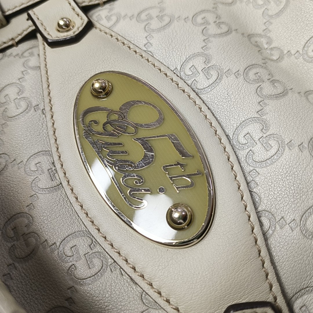 Monogram Calfskin Top Handle Bag White