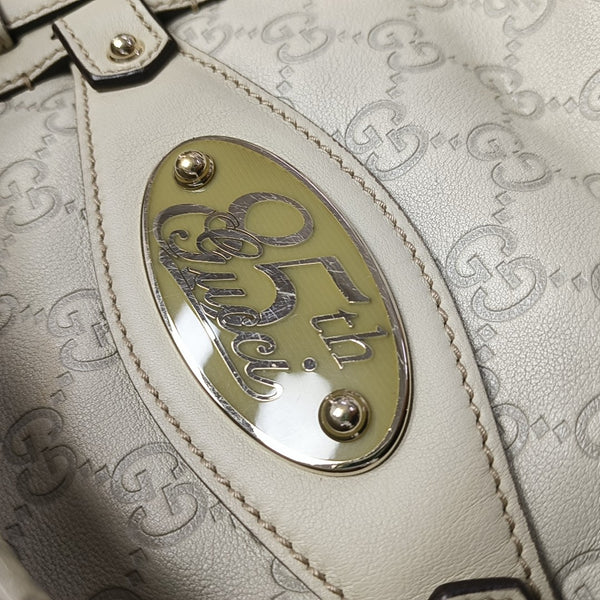 Monogram Calfskin Top Handle Bag White