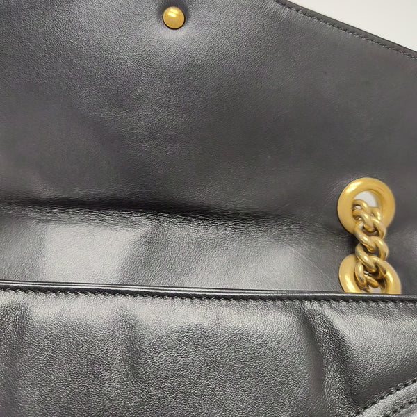 GG Marmont Medium Quilted Calfskin Black
