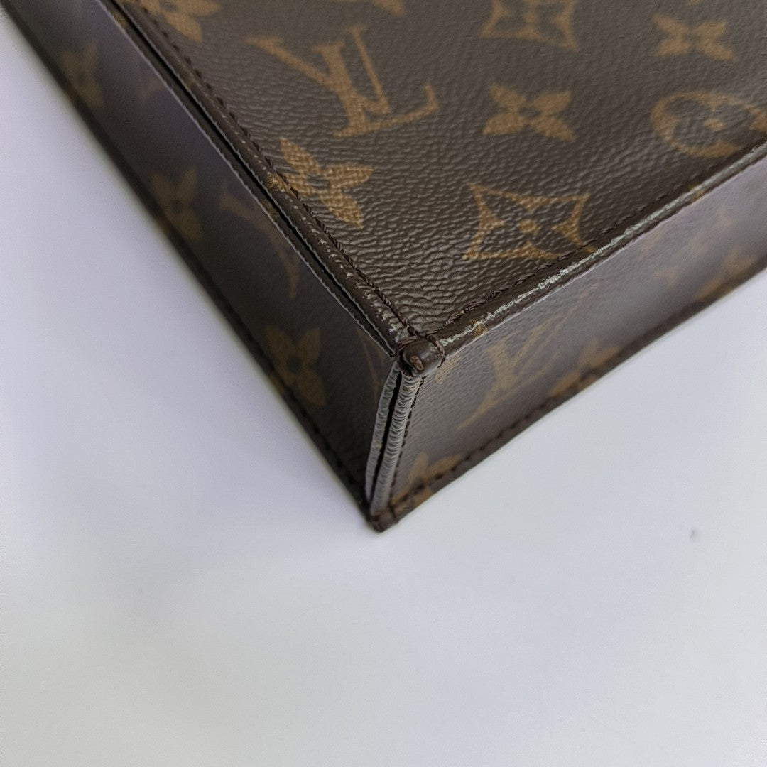 SAC PLAT Mini Monogram Coated Canvas Brown