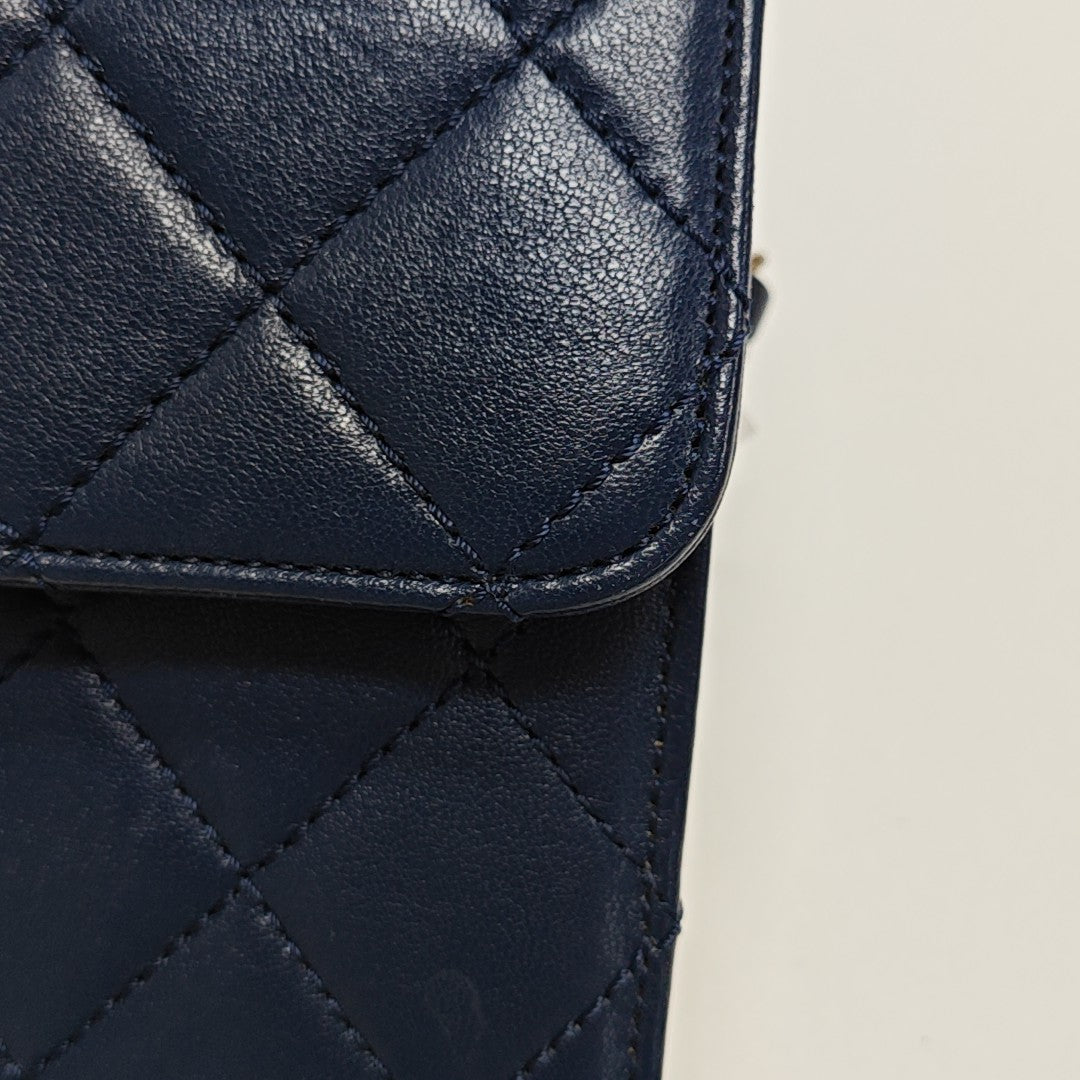 BEAUTY LOCK Quilted Calfskin Blue