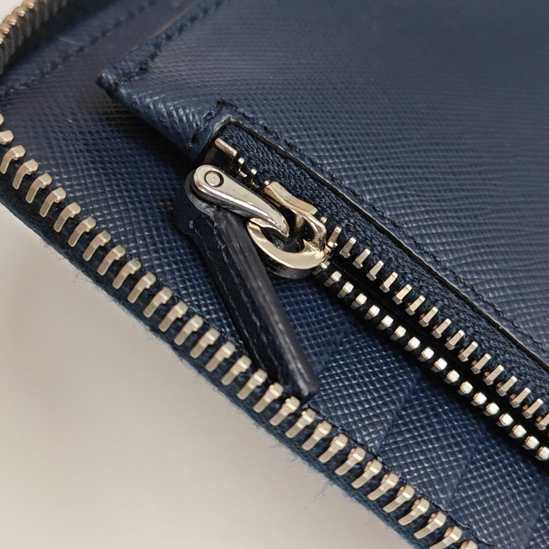 Saffiano Calfskin Wallet Blue