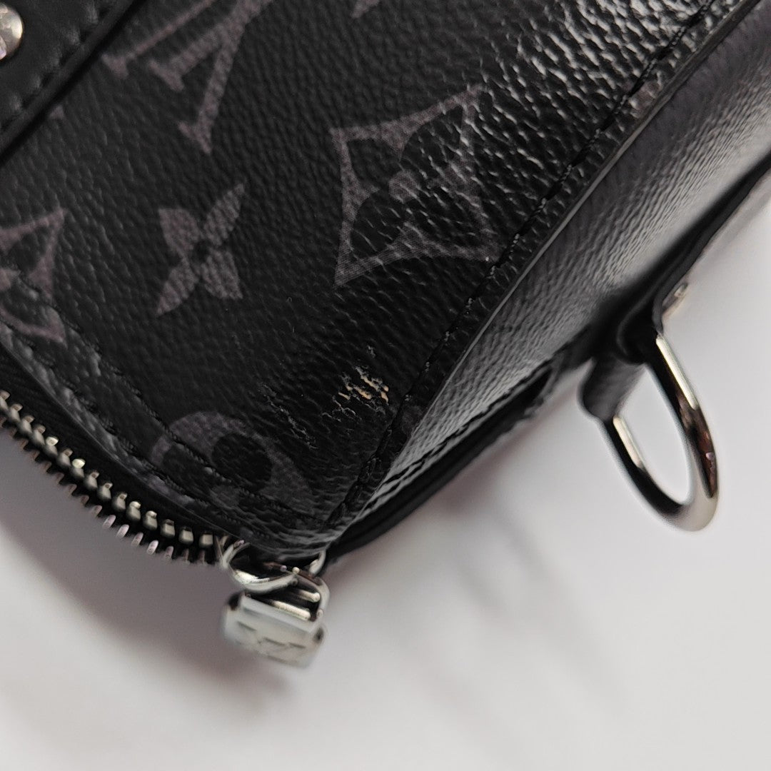 KEEPALL Monogram Coated Canvas Black