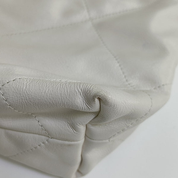 CHANEL 22 Small Quilted Calfskin White