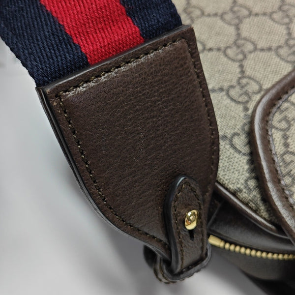 Ophidia Small Monogram Coated Canvas Beige