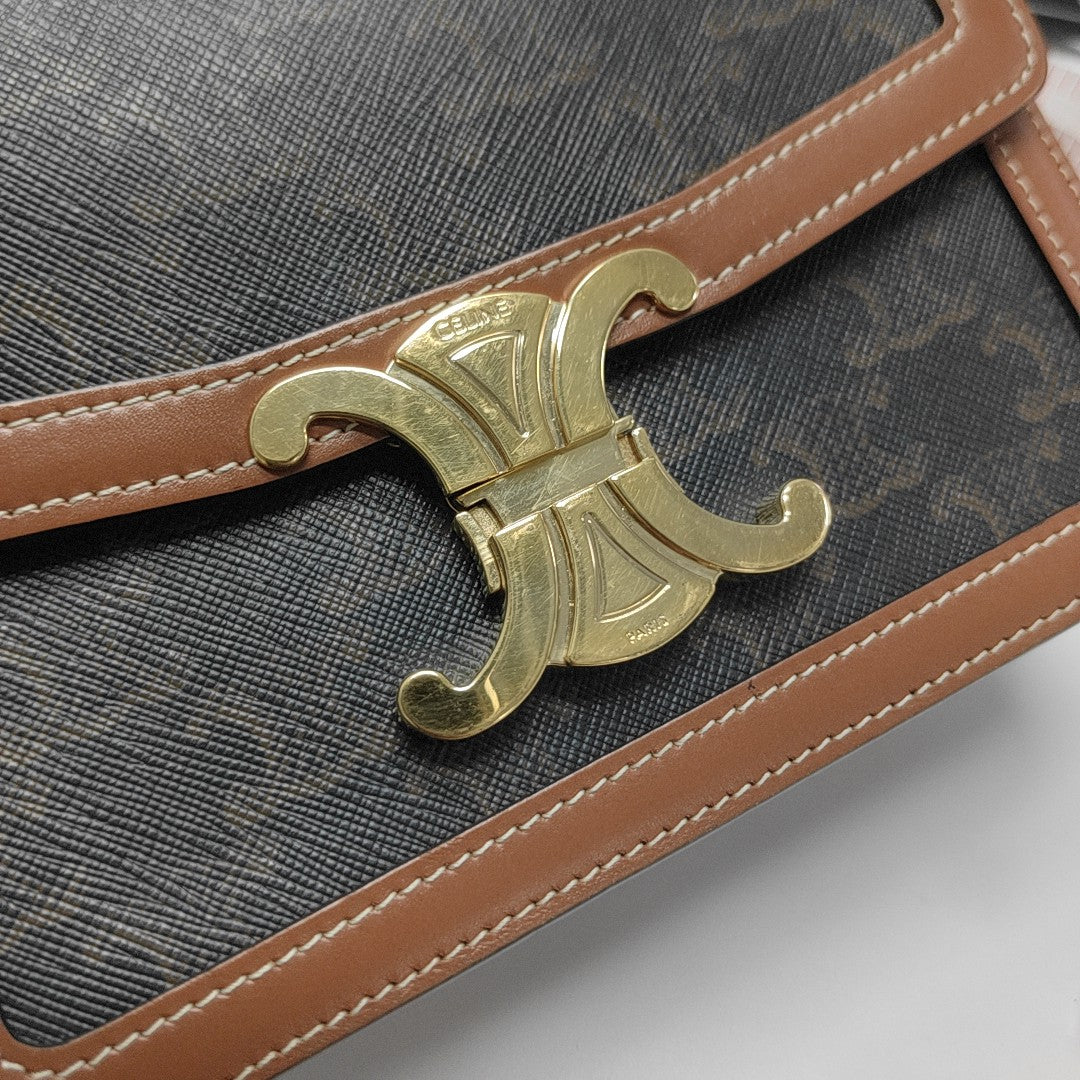 TRIOMPHE Small Coated Canvas Brown