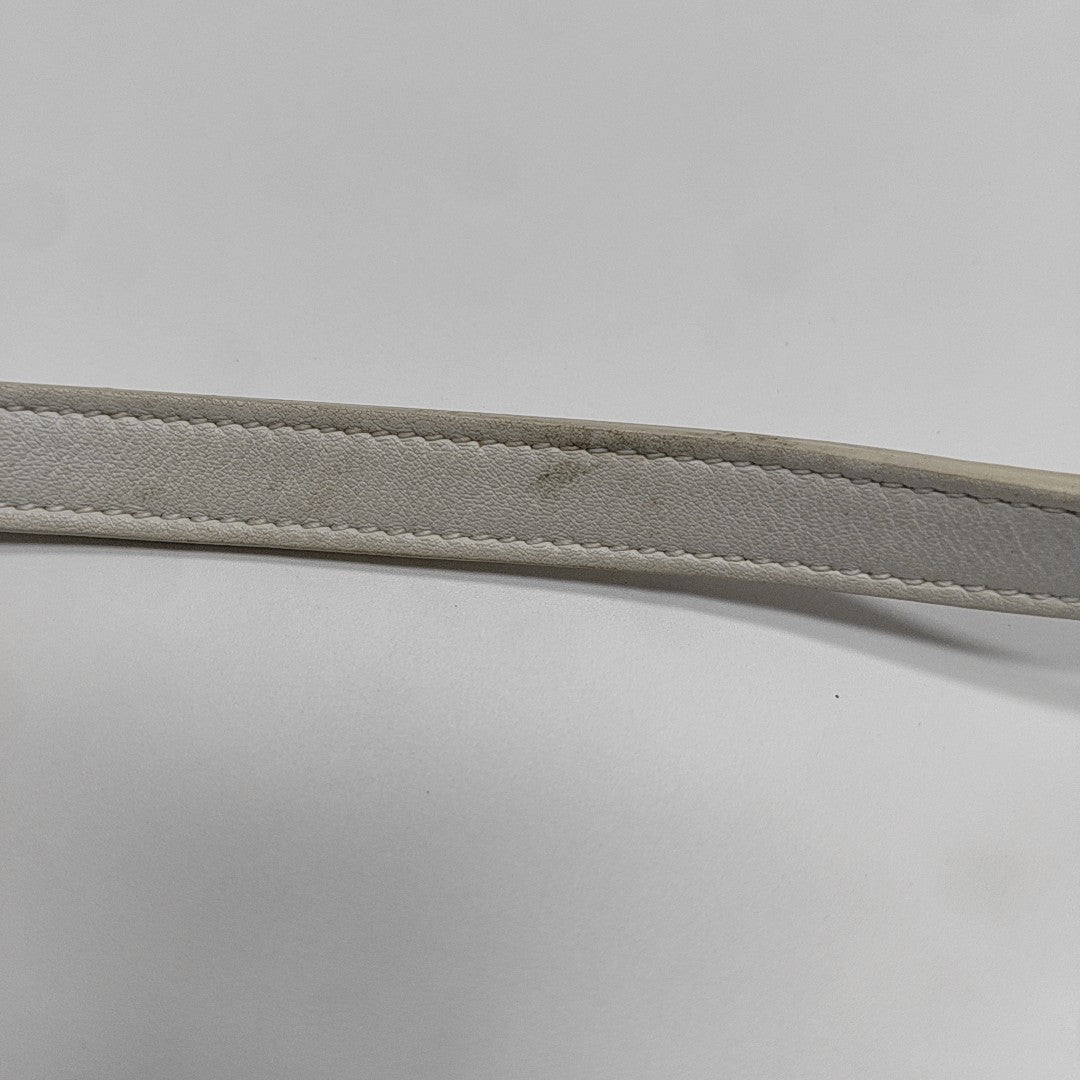 C CHARM Quilted Calfskin White