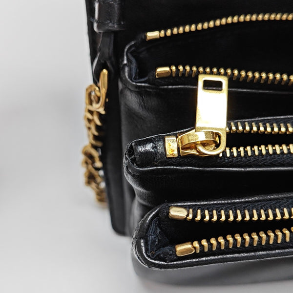ANGIE Quilted Lambskin Black