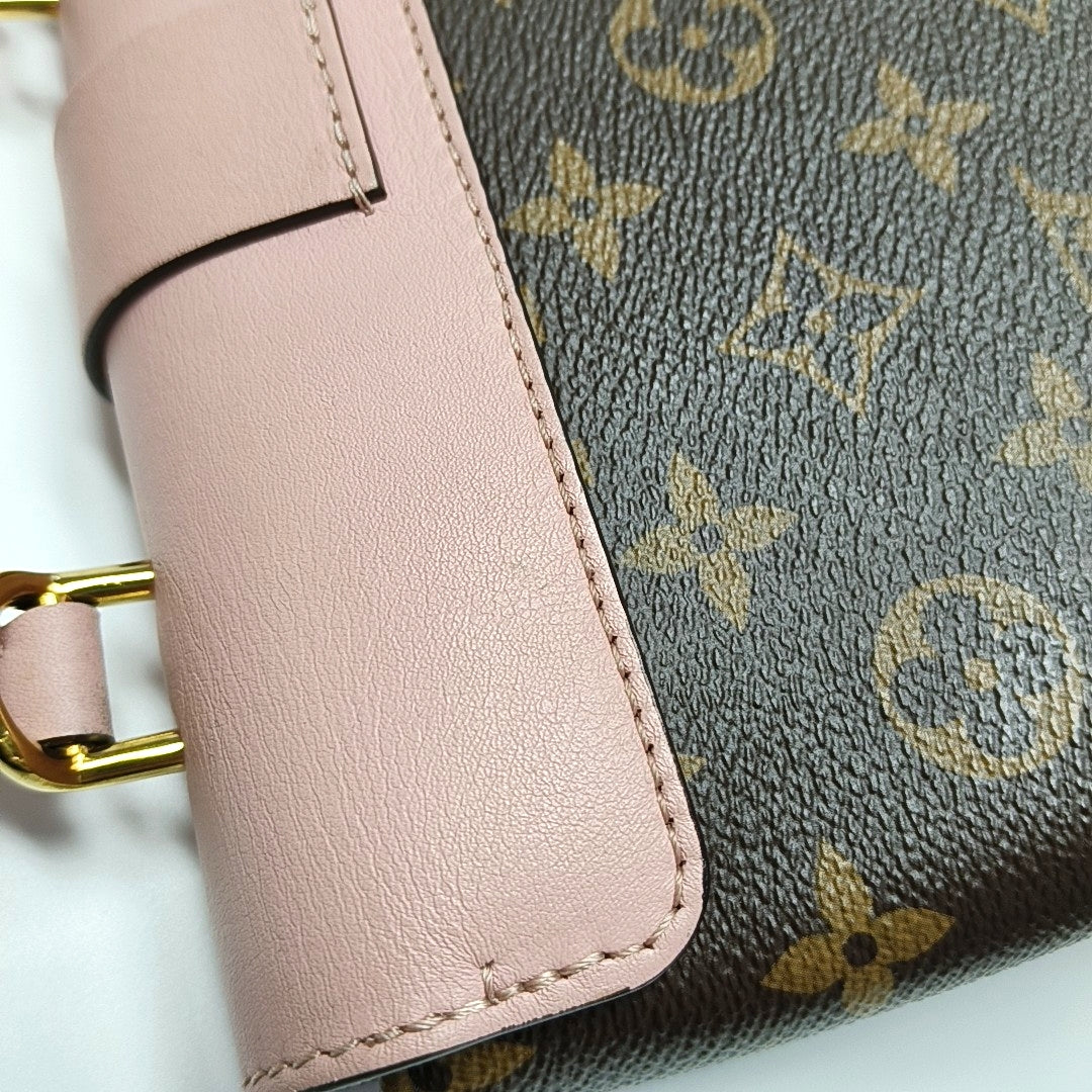 LOCKY BB Monogram Coated Canvas Pink