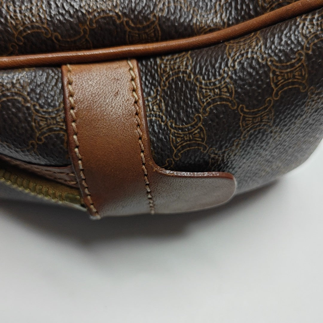 Coated Canvas Top Handle Bag Brown