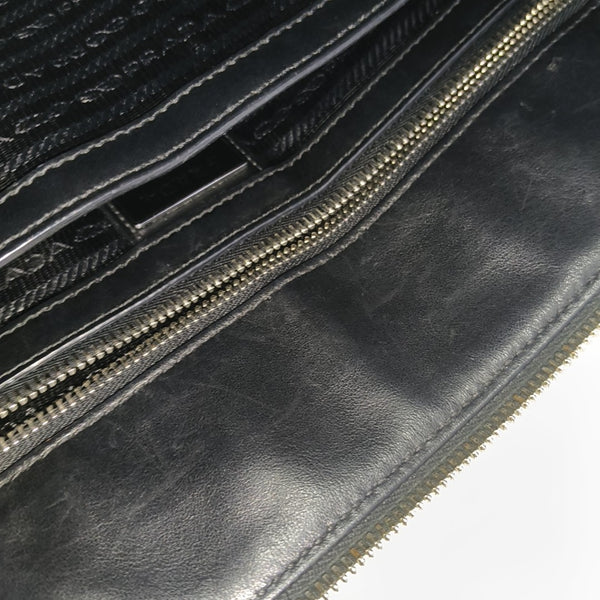 Saffiano Calfskin Top Handle Bag Black