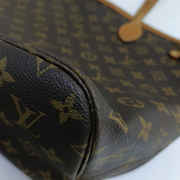 NEVERFULL MM Monogram Coated Canvas Brown