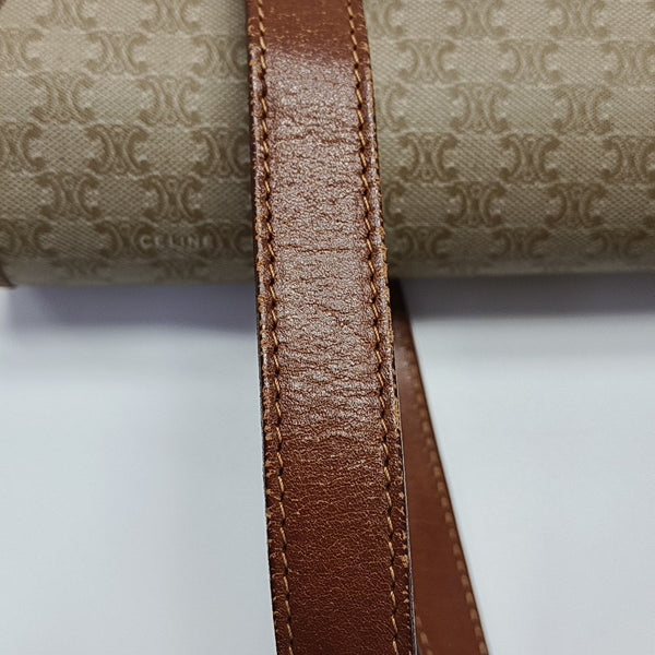 Coated Canvas Top Handle Bag Brown