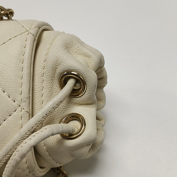 Mini Quilted Lambskin White