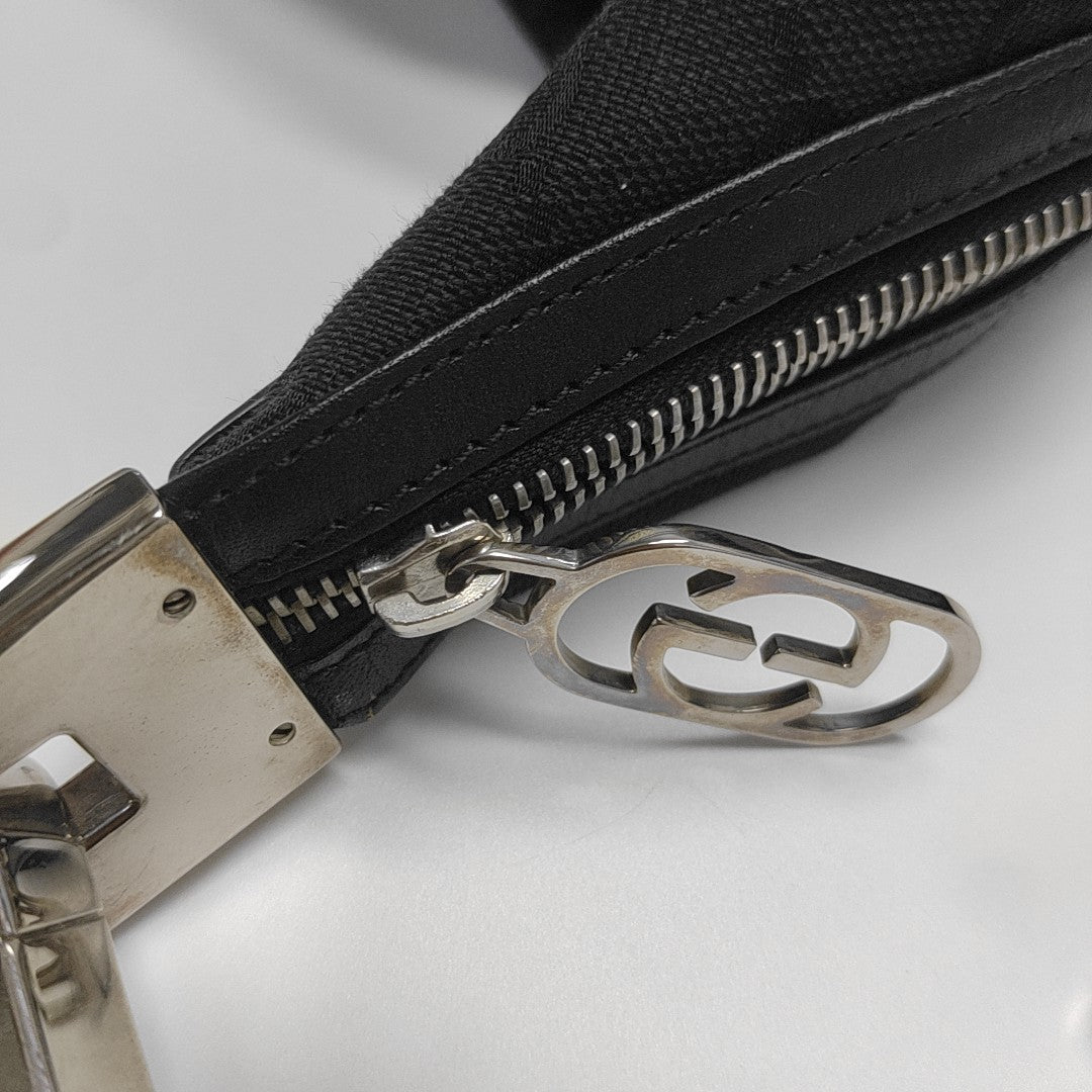 Monogram Canvas Shoulder Bag Black