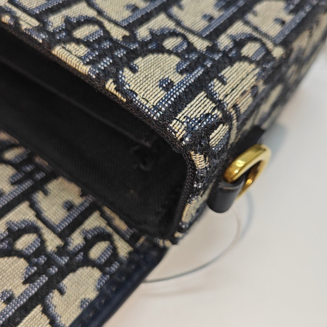 30 Montaigne Mini Oblique Canvas Blue