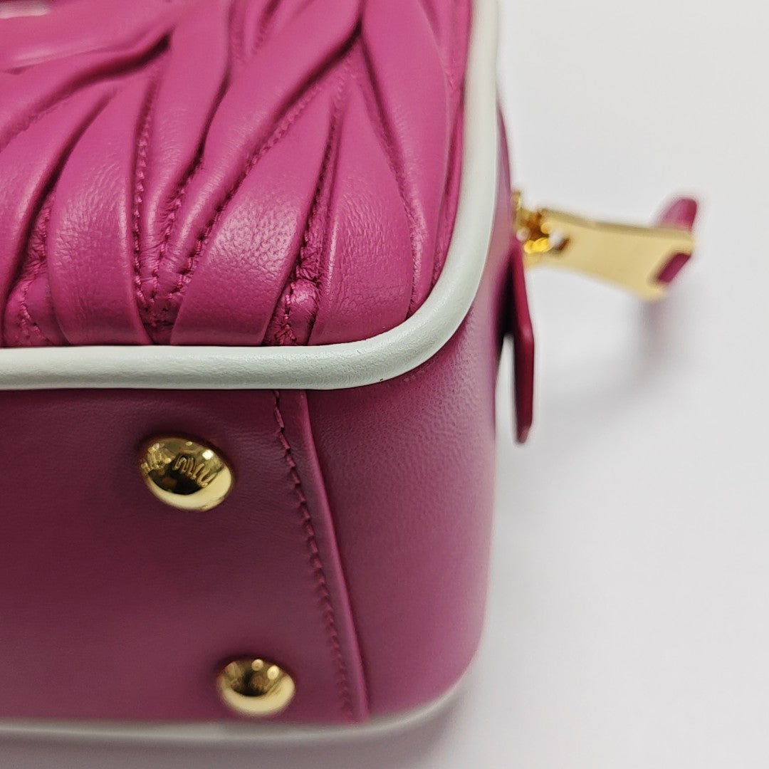 Arcadie Matelassé Small Quilted Lambskin Pink