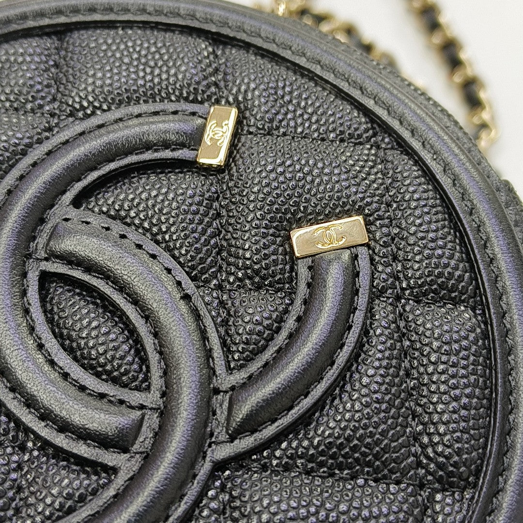 FILIGREE Quilted Grained Calfskin Black