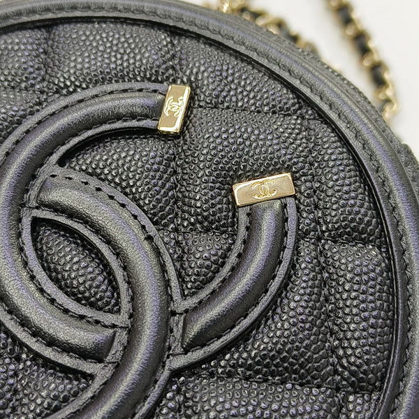 FILIGREE Quilted Grained Calfskin Black