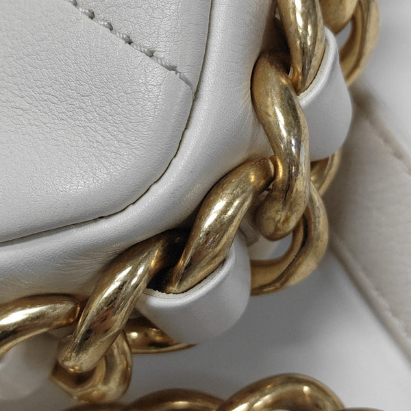 Quilted Calfskin Shoulder Bag Mini White