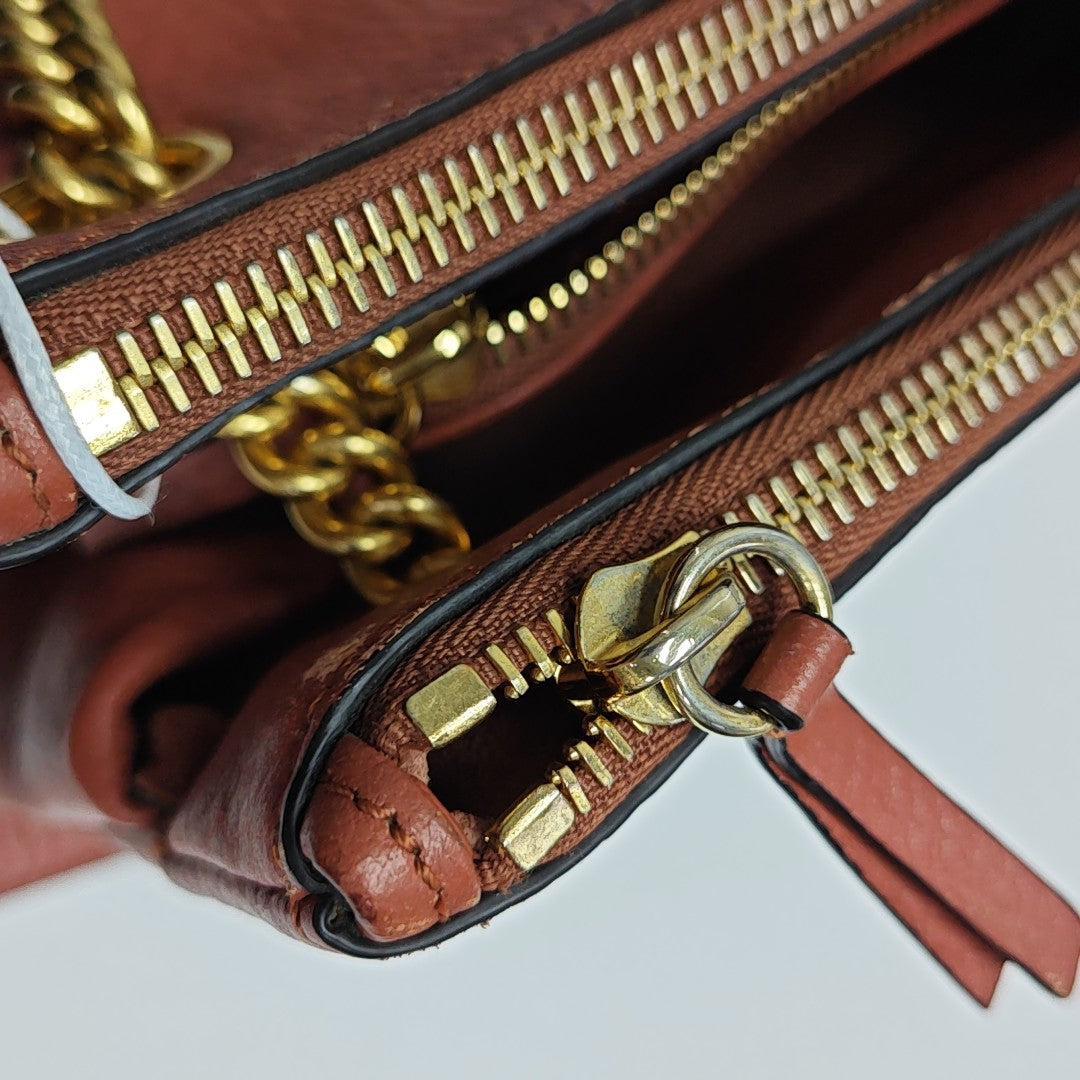 Calfskin Shoulder Bag Orange
