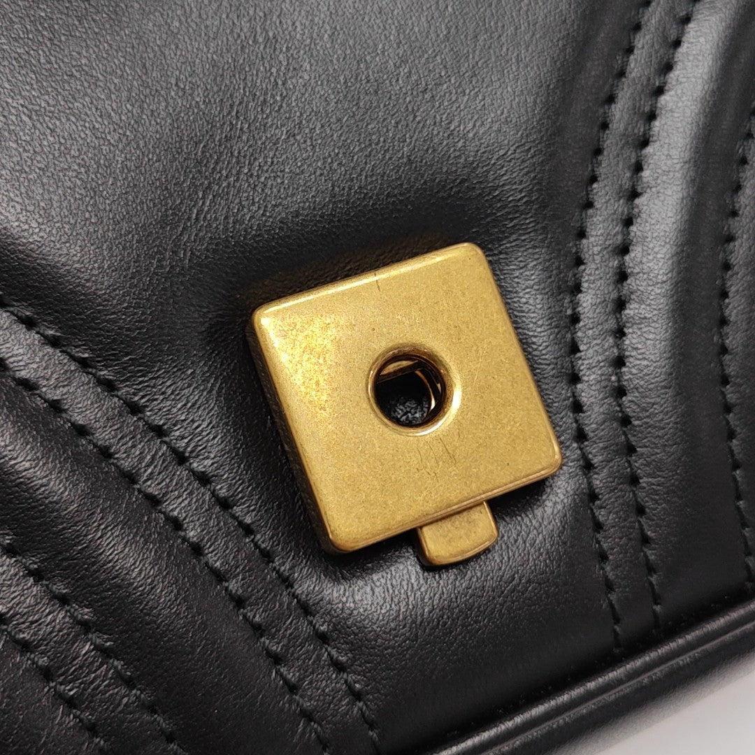 GG Marmont Small Quilted Calfskin Black