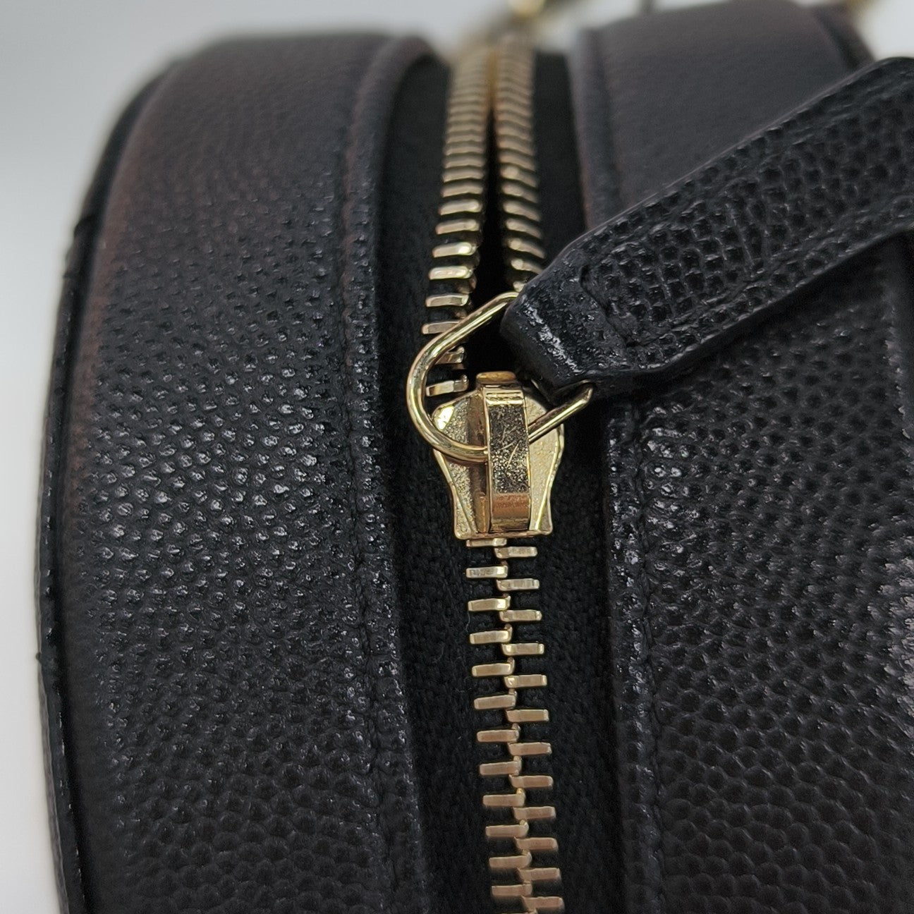Quilted Grained Calfskin Shoulder Bag Black