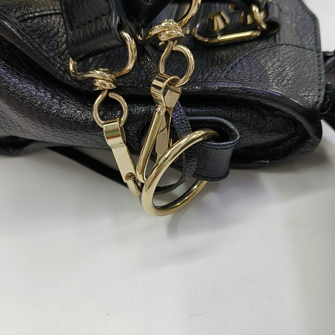 Classic Metallic Edge City Mini Lambskin Black