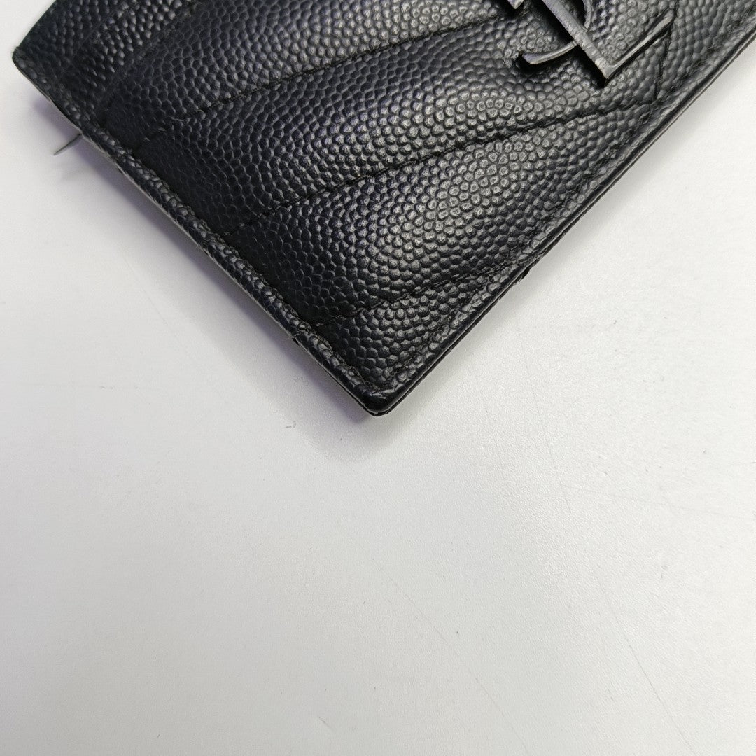 MONOGRAM Quilted Calfskin Black Card Holder