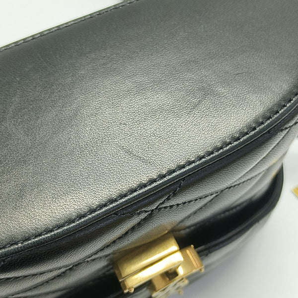Quilted Lambskin Shoulder Bag Black
