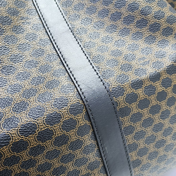 Coated Canvas Top Handle Bag Brown