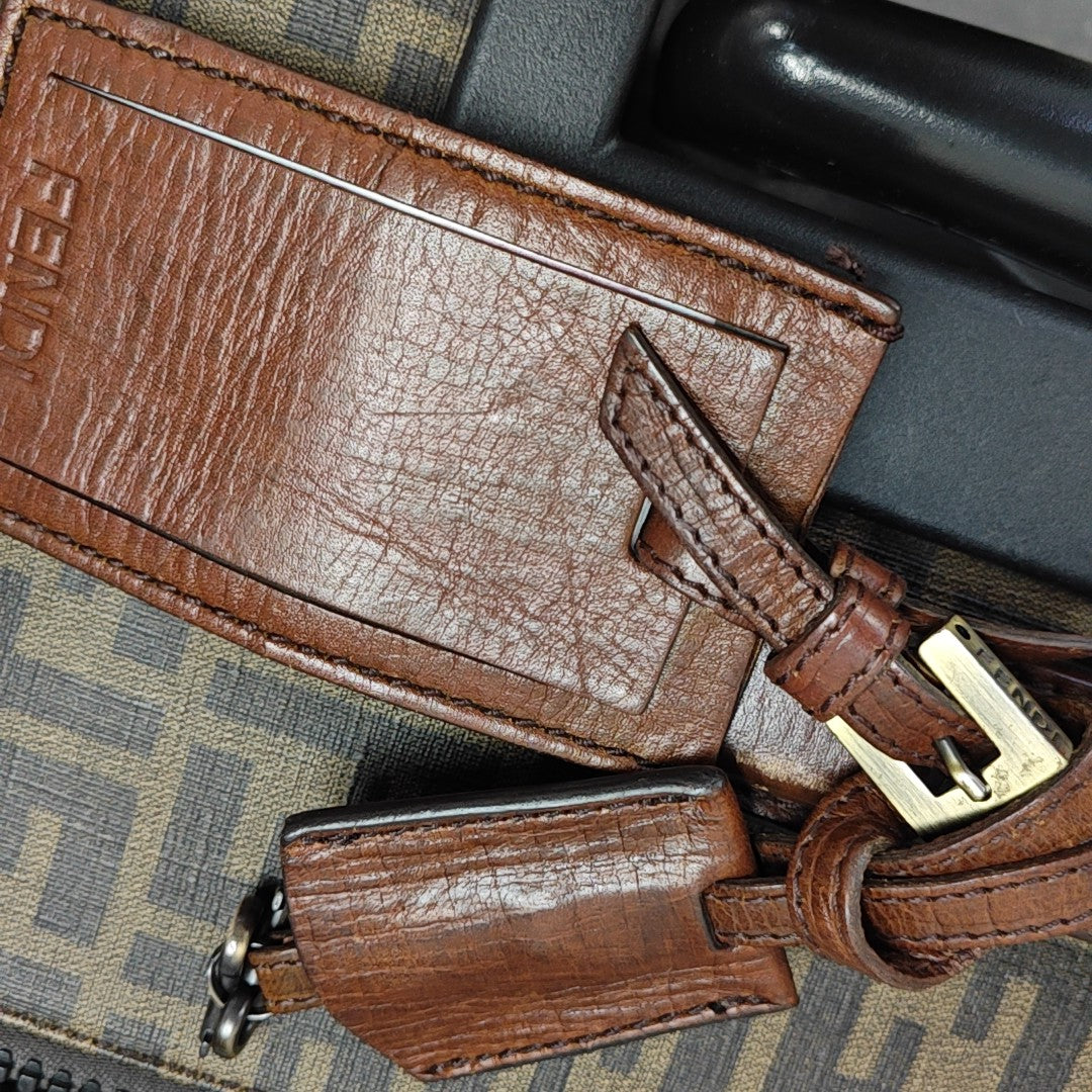 Coated Canvas Luggage Brown
